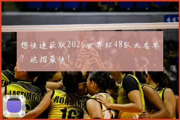 想快速获取2026世界杯48队大名单？这招最快！